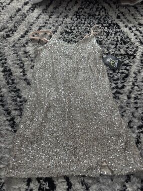 art class Silver Sequin Girls' Formal Dress